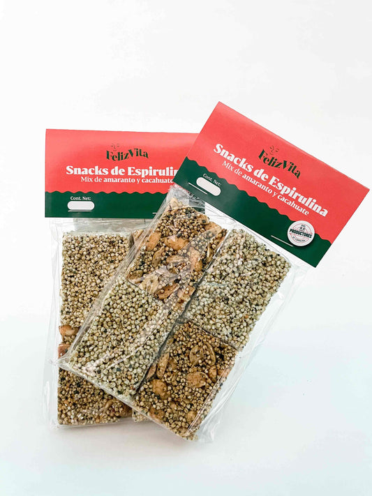 Snacks de espirulina mix de amaranto y cacahuate